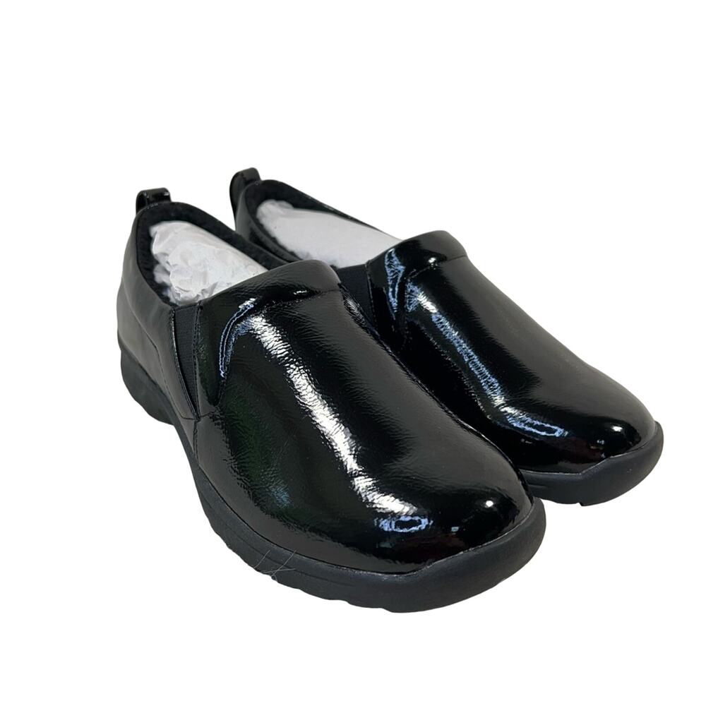 Comfortview Womens Oceane Loafers Shoes Black Slip On Wedge Heels 8.5 M New